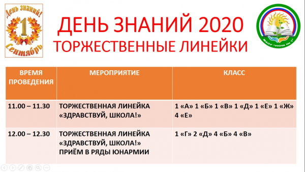 ДЕНЬ ЗНАНИЙ - 2020!