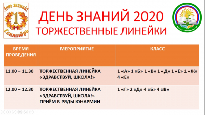 ДЕНЬ ЗНАНИЙ - 2020!
